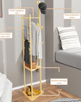 Triangular Bamboo Coat Rack | (Natural Color/34x34x110cms)