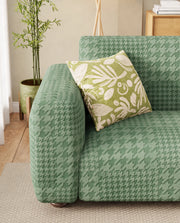 Lukzer Pastel Shades Textured Sofa Cover - Green Square Knit (SC-174-01)
