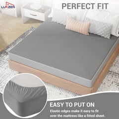 Lukzer Quilted Cotton Waterproof Mattress Protector Grey (MTP-QGR-001)