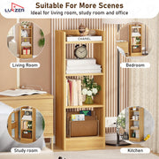 Lukzer 3 Layer Engineered Wood Multipurpose Rack Bookshelf Organizer Stand (MR-010/Light Oak)