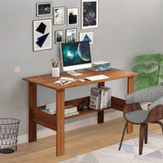 Lukzer Modern Computer Desk with Bookshelf Study Table Made with Engineered Wood (ST-005/Oak Brown)