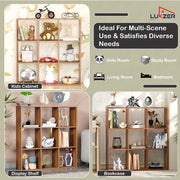 Lukzer Engineered Wood 9-Cube Multipurpose Open Storage Organizer (MR-012/Oak Brown)
