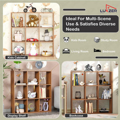 Lukzer Engineered Wood 9-Cube Multipurpose Open Storage Organizer (MR-012/Oak Brown)