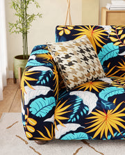 Lukzer Polyester Sofa Cover Yellow Flower (SC-018-01)