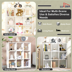 Lukzer Engineered Wood 9-Cube Multipurpose Open Storage Organizer (MR-012/White)
