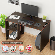 Lukzer Engineered Wood Study & Computer Table Office Desk with Bookshelf (ST-007/ Wenge)