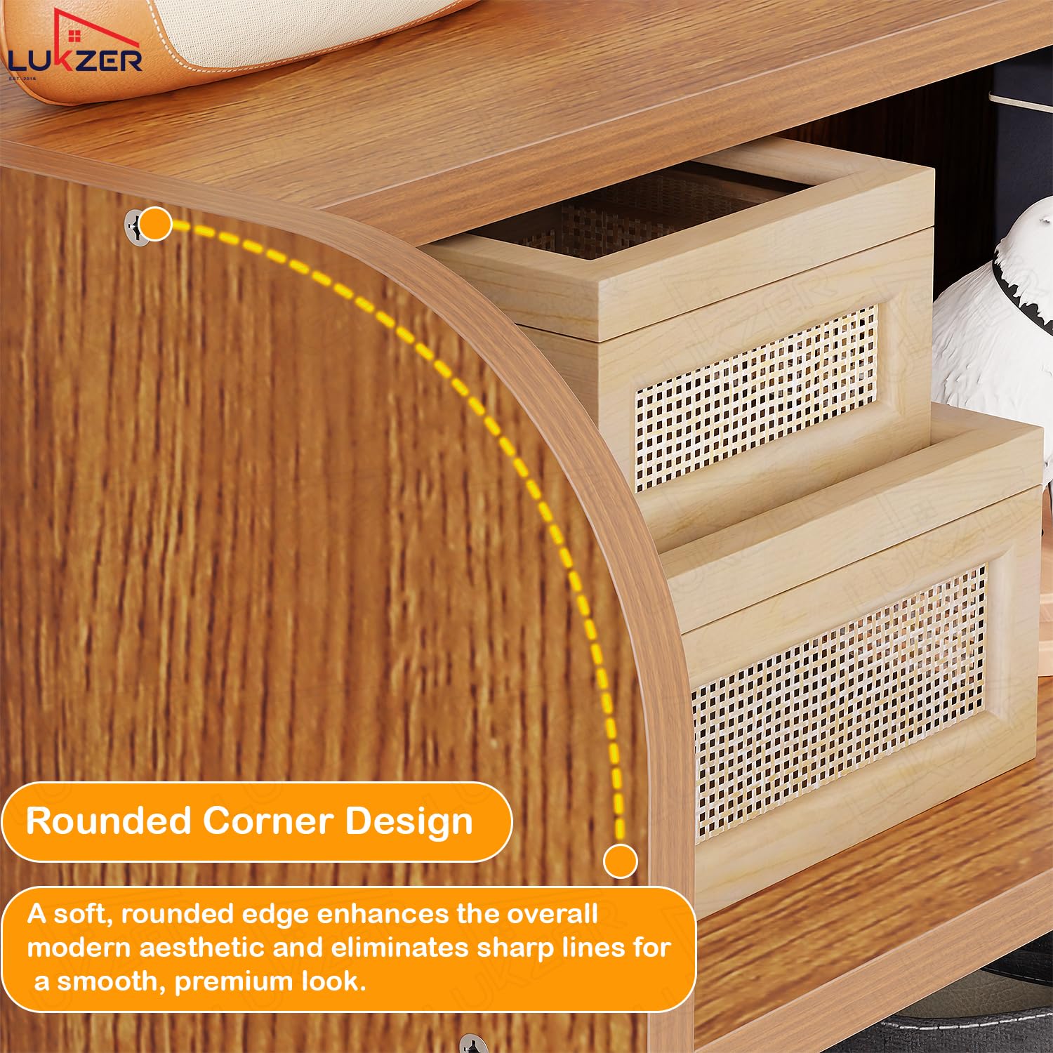 Lukzer Heavy-Duty 6 Layer Open Shoe Organizer Rack Stand (SR-005/Oak Brown)