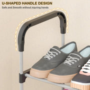 Lukzer Dual-Material Shoe Rack – Silver & Black, 3/4/5/6-Layer Storage Organizer