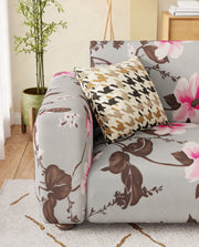 Lukzer Polyester Sofa Cover Pink Flower (SC-013-01)