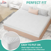 Lukzer Quilted Cotton Waterproof Mattress Protector   White (MTP-QWH-001)