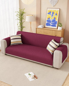 Lukzer Quilted Velvet Sofa Mat  Red Raspberry (SC-198-01)