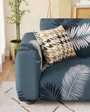 Lukzer Polyester Sofa Cover - Grey Leaves (SC-006-01)