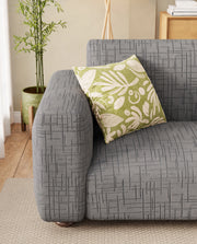 Lukzer Pastel Shades Textured Sofa Cover - Dark Grey Tangled Lines (SC-118-01)