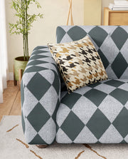 Lukzer Polyester Sofa Cover - Grey Diamond (SC-038-01)