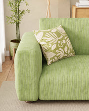 Lukzer Pastel Shades Textured Sofa Cover - Green Wavy Stripes (SC-081-01)