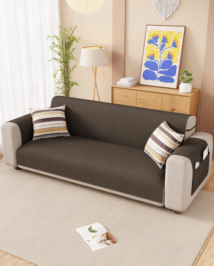Lukzer Quilted Sofa Mat  Chocolate Brown (SC-192-01)