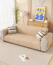 Lukzer Reversible Quilted Sofa Mat with Arms Rhythmic Arcs (SC-181-01/A)