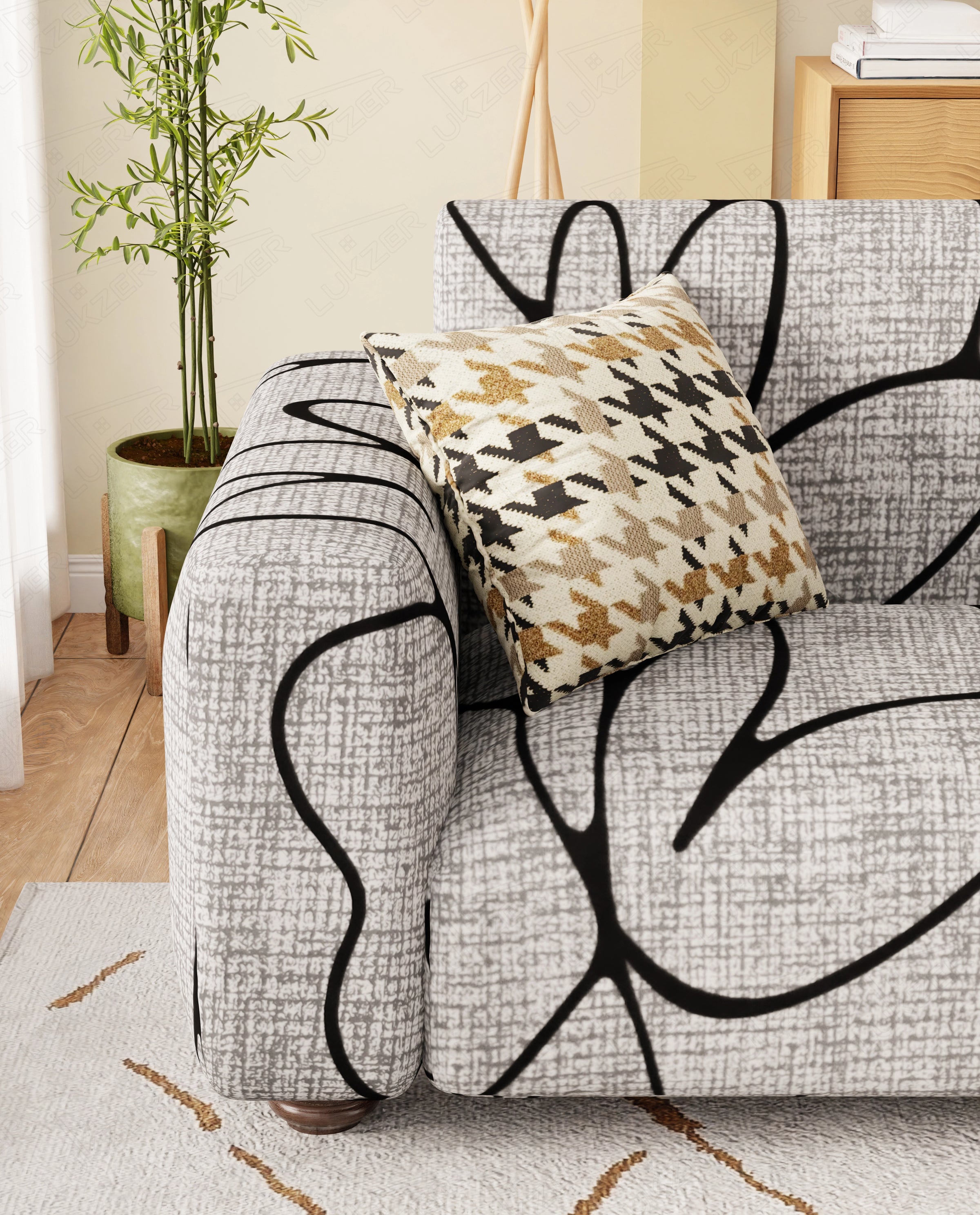 Lukzer Polyester Sofa Cover Tulip (SC-016-01)