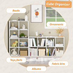 Lukzer 8 Cube Shelf Engineered Wood Bookshelf Storage Organizer (MR-009/White)