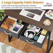 Lukzer Metal & Engineered Wood Office & Study Computer Desk with Drawer (STM-006/Black & Wenge)