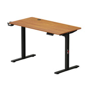 Lukzer Electric Height Adjustable Desk with USB & Type-C Study Table (EST-003/UC-Black & Oak Brown) 3-Years Warranty