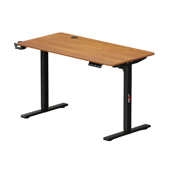 Lukzer Electric Height Adjustable Desk with USB & Type-C Study Table (EST-003/UC-Black & Oak Brown) 3-Years Warranty
