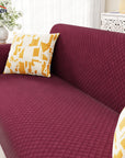 Lukzer Quilted Velvet Sofa Mat | 200 GSM Soft Washable & Removable Couch Protector | Anti-Slip Elastic Strap Cover for Living Room, Pet & Spill Protection