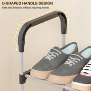 Lukzer Dual-Material Shoe Rack – Silver & Black, 3/4/5/6-Layer Storage Organizer