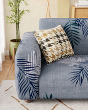 Lukzer Polyester Sofa Cover - Dark Grey with Print (SC-004-01)