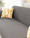 Lukzer Quilted Velvet Sofa Mat | 200 GSM Soft Washable & Removable Couch Protector | Anti-Slip Elastic Strap Cover for Living Room, Pet & Spill Protection