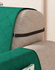Lukzer Polyester Blend Quilted Sofa Cover Mat (350 GSM)| Full Coverage with Arms & Back Belt | Machine Washable Sofa Runner with Storage Side Pocket