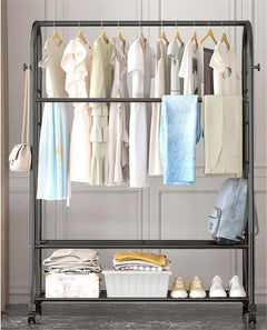 Lukzer Multifunctional Metal Garment Rack – A-Shape, 35x120x168cm (Gold/Black/White)