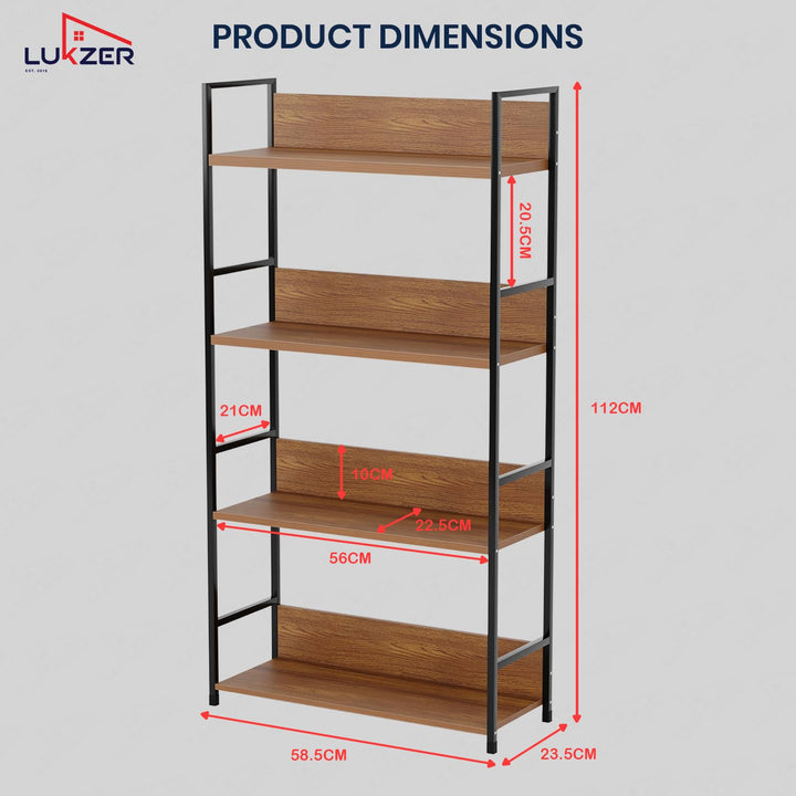 Lukzer 4-Tier Multipurpose Kitchen Organizer Rack (MMR-001/Black & Oak Brown)