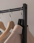 Multi-Rod Double Pole Garment Rack | (Black/160x80x40cm)