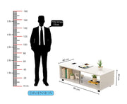 Lukzer Center Table with Open Storage & Wheels – Modern Coffee Table Organizer (Light OaLukzer Engineered Wood Center Table with Wheels Open Storage Organizer (CT-003/White)k, White & Wenge) | CT-003