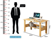 Lukzer Engineered Wood Modern Computer Desk with Bookshelf Study Table (ST-004/Light Oak)