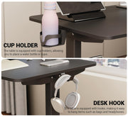 Lukzer L-Shape Electric Height Adjustable Study Desk (EST-001/Black & Black)