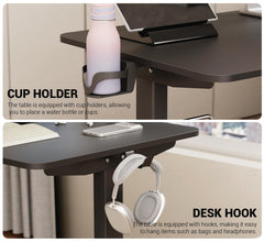 Lukzer L-Shape Electric Height Adjustable Study Desk (EST-001/Black & Black) 3-Years Warranty