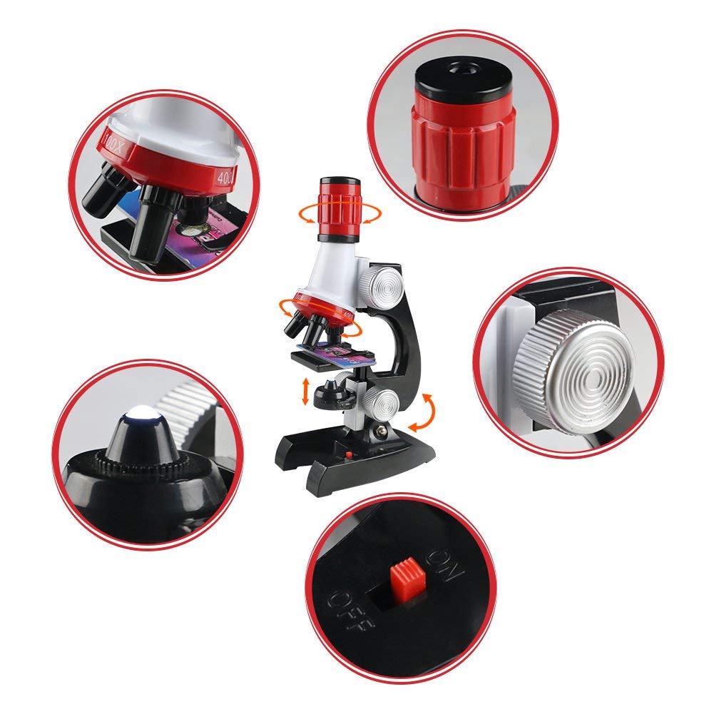 Lukzer Microscope Kit with LED 100X 400X and 1200X Magnification