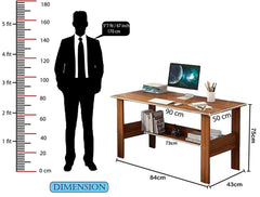 Lukzer Engineered Wood Modern Computer Desk with Bookshelf Study Table (ST-004/Oak Brown)