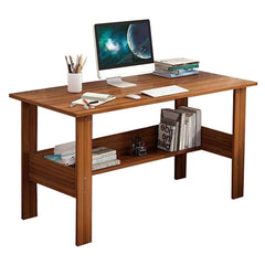 Lukzer Modern Computer Desk with Bookshelf Study Table Made with Engineered Wood (ST-005/Oak Brown)