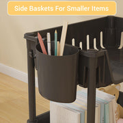 Lukzer 2-Tier Plastic Desk Storage & Book Organizer with Pen Holder (PMR-008/Black)