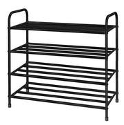 Lukzer Metal 4 Layer Shoe Rack Organizer (Black)