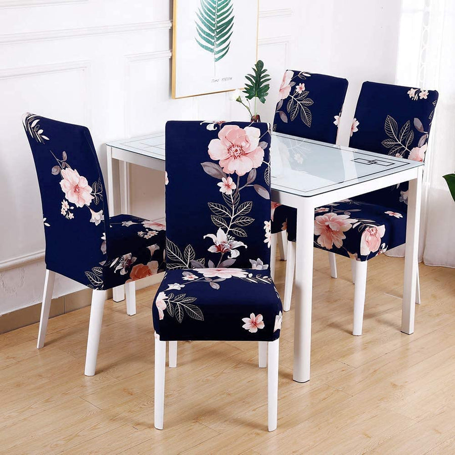Lukzer Polyester Chair Cover -  Dark Grey with Print (CC-004-01)