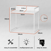 Lukzer 1-Tier Multipurpose Metal & Wood Kitchen Storage Rack (MKR-001/White With White)