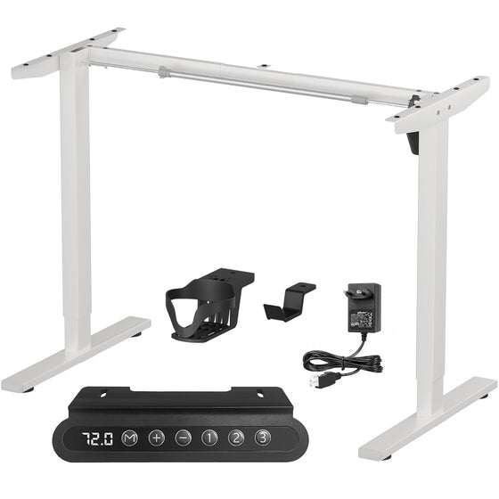 Lukzer Electric Height Adjustable Desk Frame (EST-003-F/White)