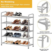 Lukzer Metal Shoe Rack & Open Display Shelf – Durable Storage Organizer