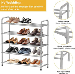 Lukzer Metal Shoe Rack & Open Display Shelf – Durable Storage Organizer