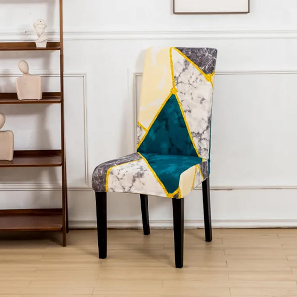 Lukzer Polyester Chair Cover - Colorful Marble (CC-033-01)