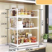 Lukzer Modular Kitchen Storage Rack Plastic & Metal Organizer (3-Tier/PMR-004/White)